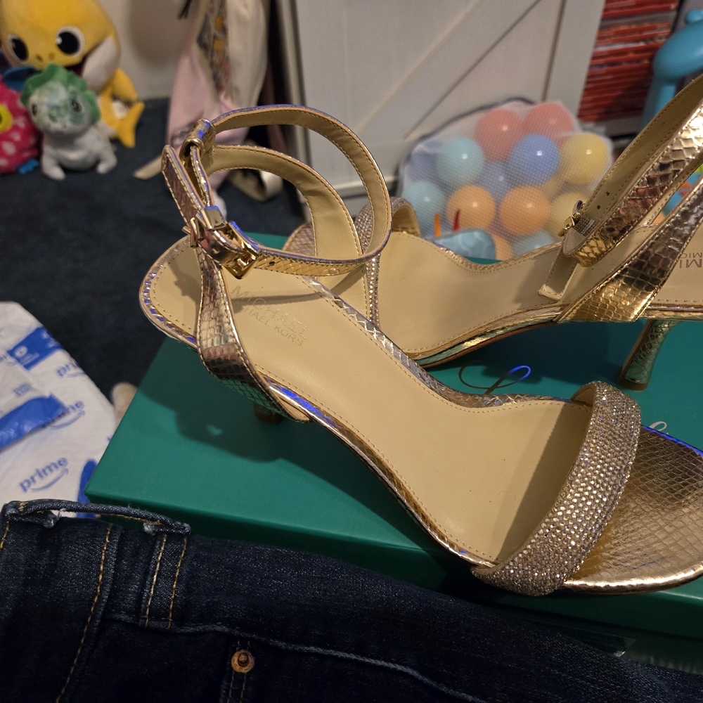 Elegant Gold Michael Kors Strappy Sandals